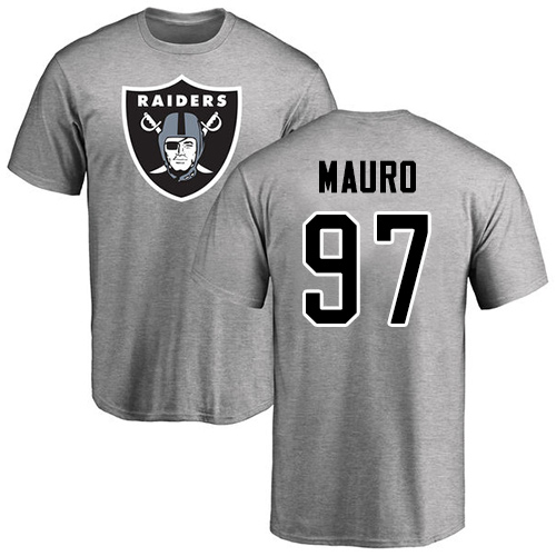 Men Oakland Raiders Ash Josh Mauro Name and Number Logo NFL Football #97 T Shirt